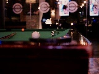 Pool table setup in Redding, California.